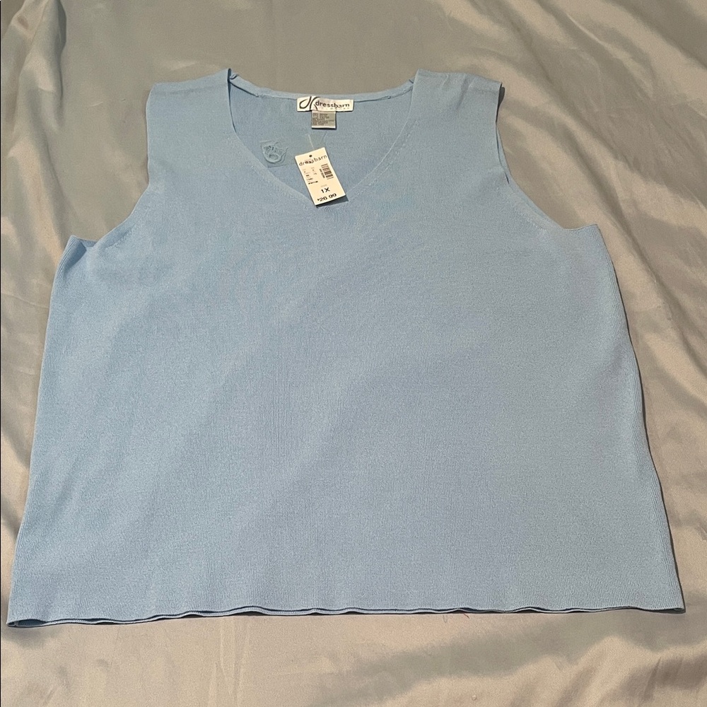 Dressbarn Sky Blue Sleeveless Top Size 1X